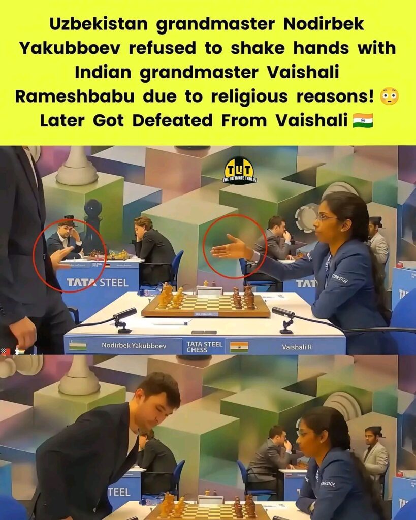 A chess player from Ujbekistaan refused to shake hands with a female player from India during a game because he argued that it was not supported by his Islam. Muslims are rejoicing because according to them it is a great aspect of Islam that they do not touch a female player. If in Islam it is not allowed to touch women and also it is not allowed to participate in any sport, then is the Muslim person who is participating in the sport practicing true Islam? Many radical Muslims say that Islam does not allow girls to use Facebook and Instagram. But when Muslim boys use these things they do not object. A common rule set at the beginning of the game is that if someone feels that his religion will be hurt by following these rules, then he should not participate in the sport because such thoughts turn into thoughts and subsequently into militant thoughts. It makes you wonder how these players with hateful thoughts get a chance in the international arena because they are not eligible to participate in any international game, they are better off staying in their own country. And practice your own religion well because when you come to international level there are some common rules everyone has to follow.