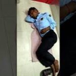 A viral video shows a security guard sleeping while on duty inside an ATM.